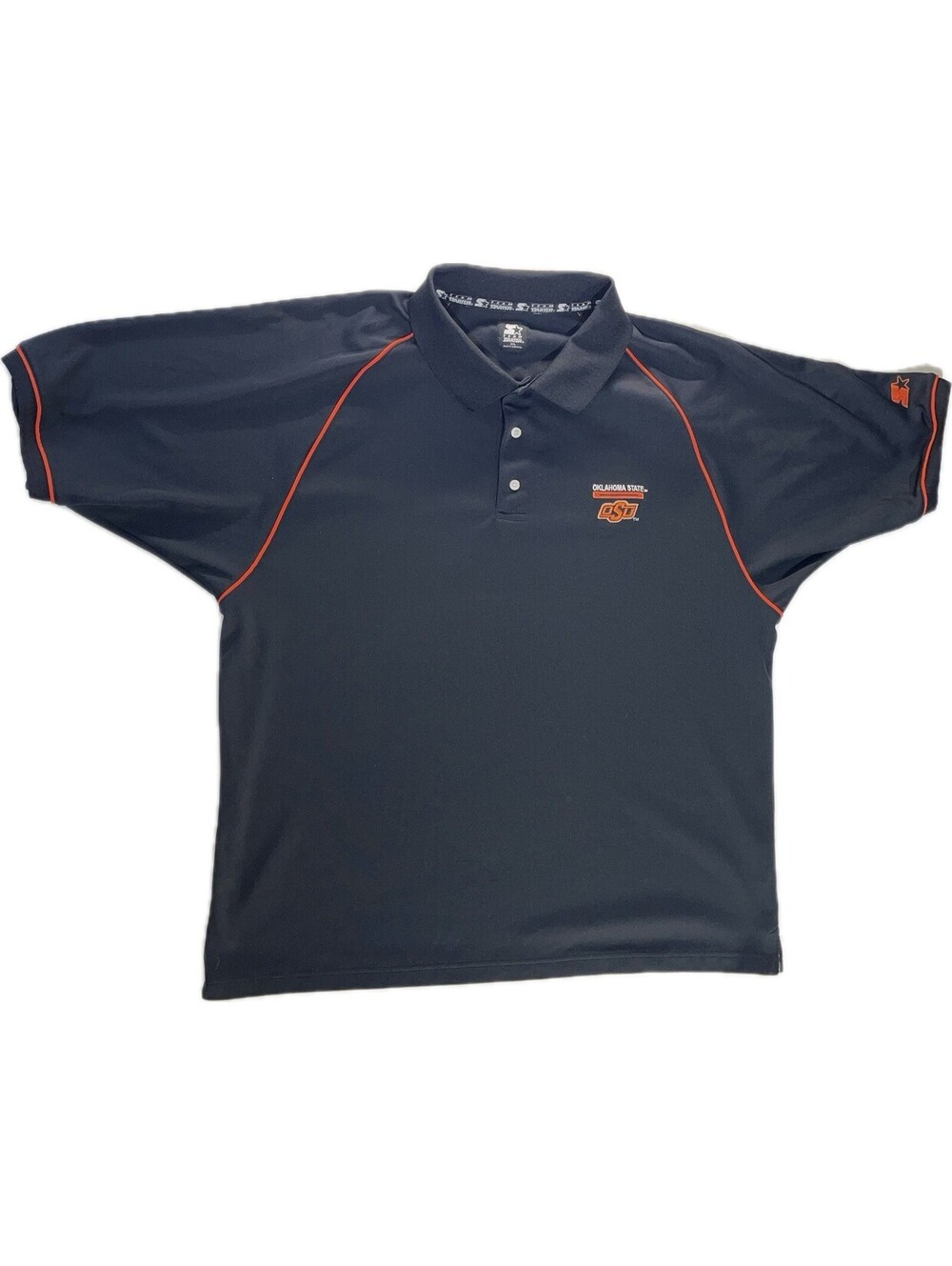 Oklahoma State University Men's Cowboy Polo Shirt Size 2XL Starter Black Poly